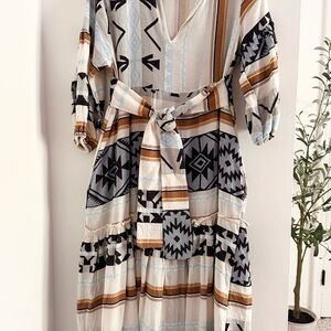 Black and White Ruffled Tiered Sundress